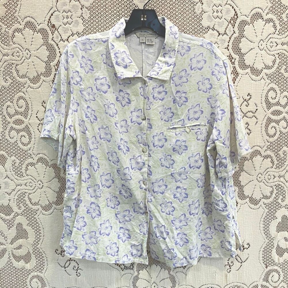 Royal Robbins Men's 100% Silk Button-Up Short Sleeve Hawaiian Shirt | Size XL
